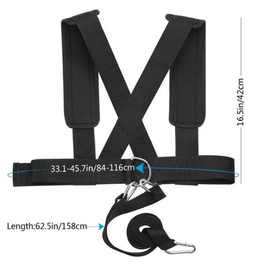 Gear For Crossfit - ชุดสายรัดสำหรับสเลดเพิ่มแรงต้านสำหรับการฝึกซ้อมเพิ่มพลังและความแข็งแรง อุปกรณ์ฟิตเนสสำหรับการวิ่งและออกกำลังกาย